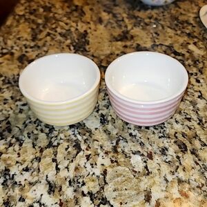 set of 2 Ramikins Handmade Portugal 4" diam